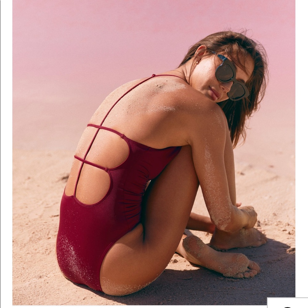 Strappy rose one piece
